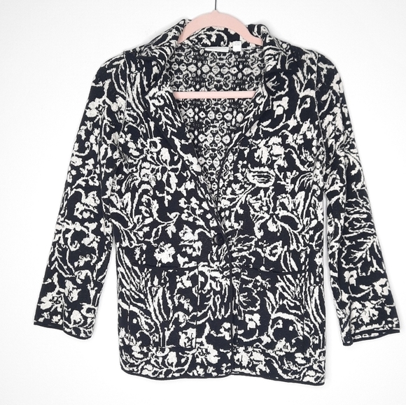 Anthropologie Ett:twa Intarsia Reversible Cardigan Sweater XS - Picture 3 of 8